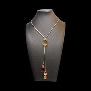 WHBM Silver Tone Lariat Necklace -226